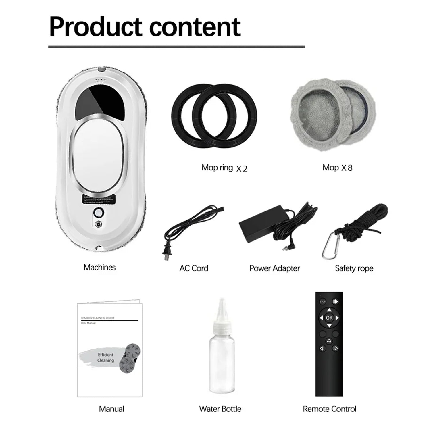 ClasEvist Window Cleaning Robot Smart AI Path Dual Spinning Mops with UPS Safety