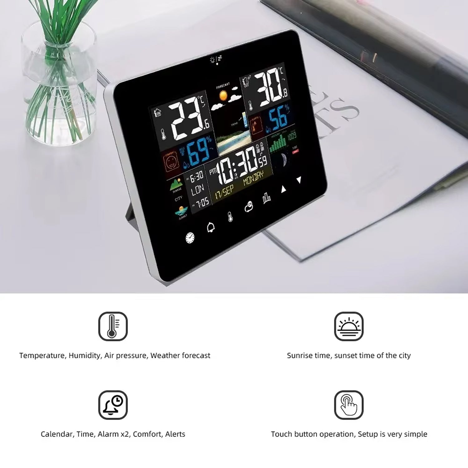 HixThemix Wireless Outdoor Thermometer with Humidity and Pressure