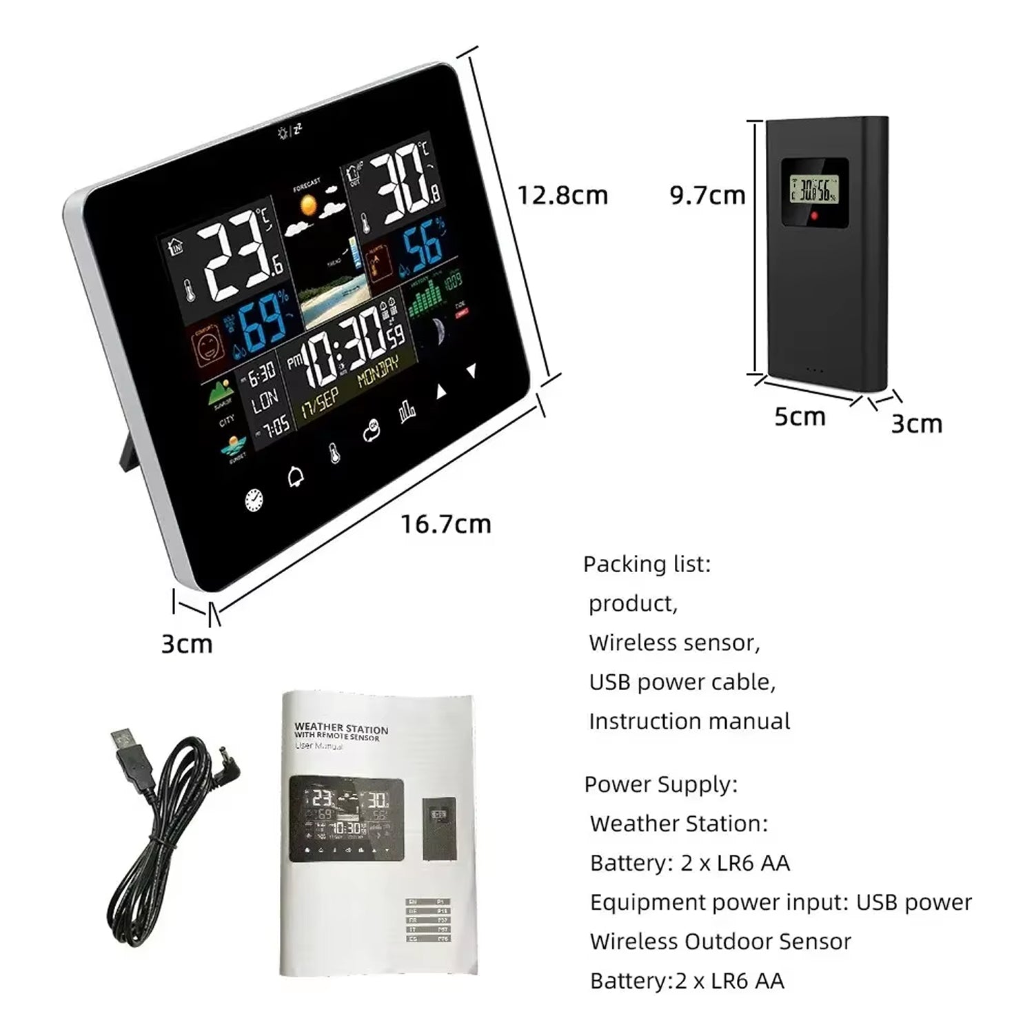HixThemix Wireless Outdoor Thermometer with Humidity and Pressure