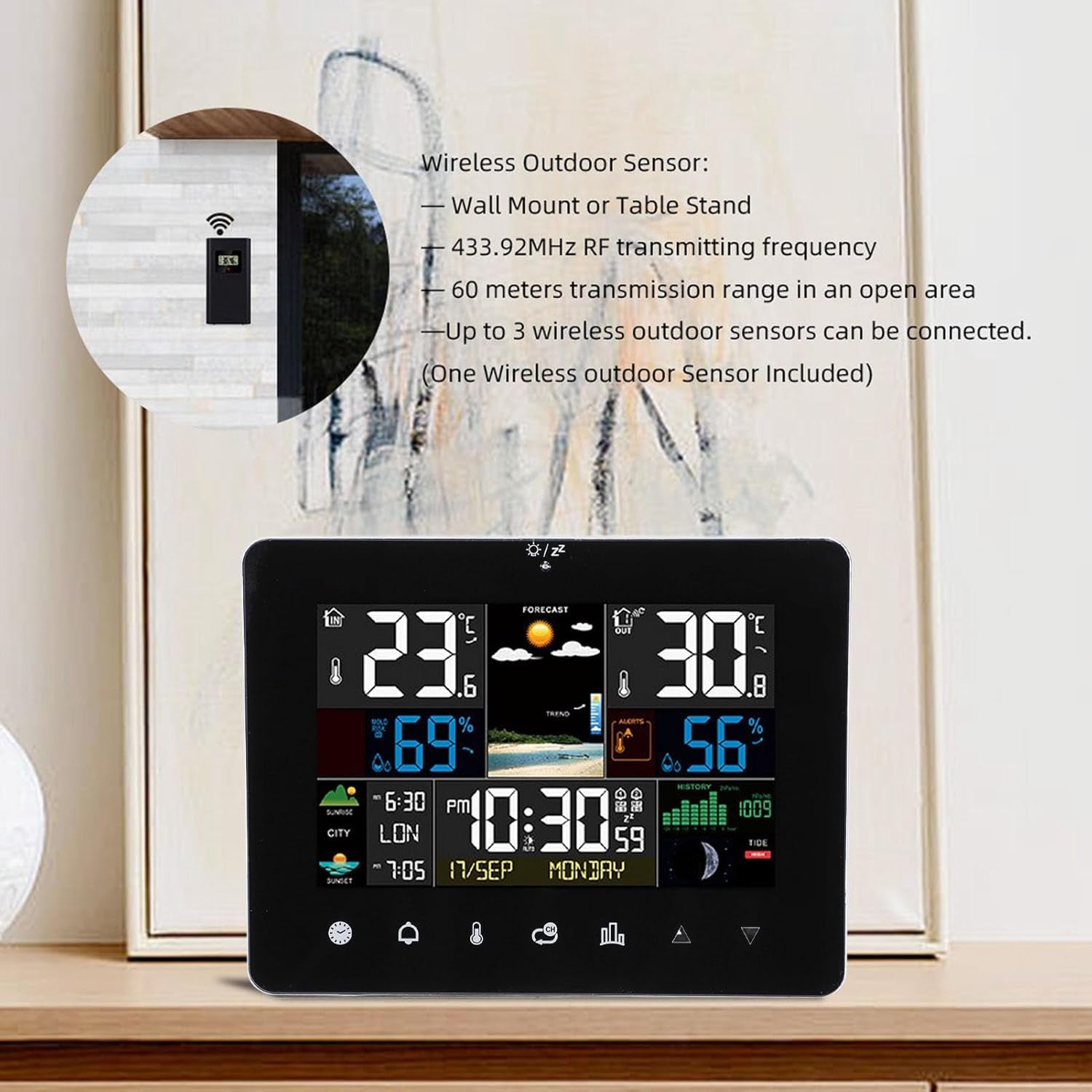 HixThemix Wireless Outdoor Thermometer with Humidity and Pressure