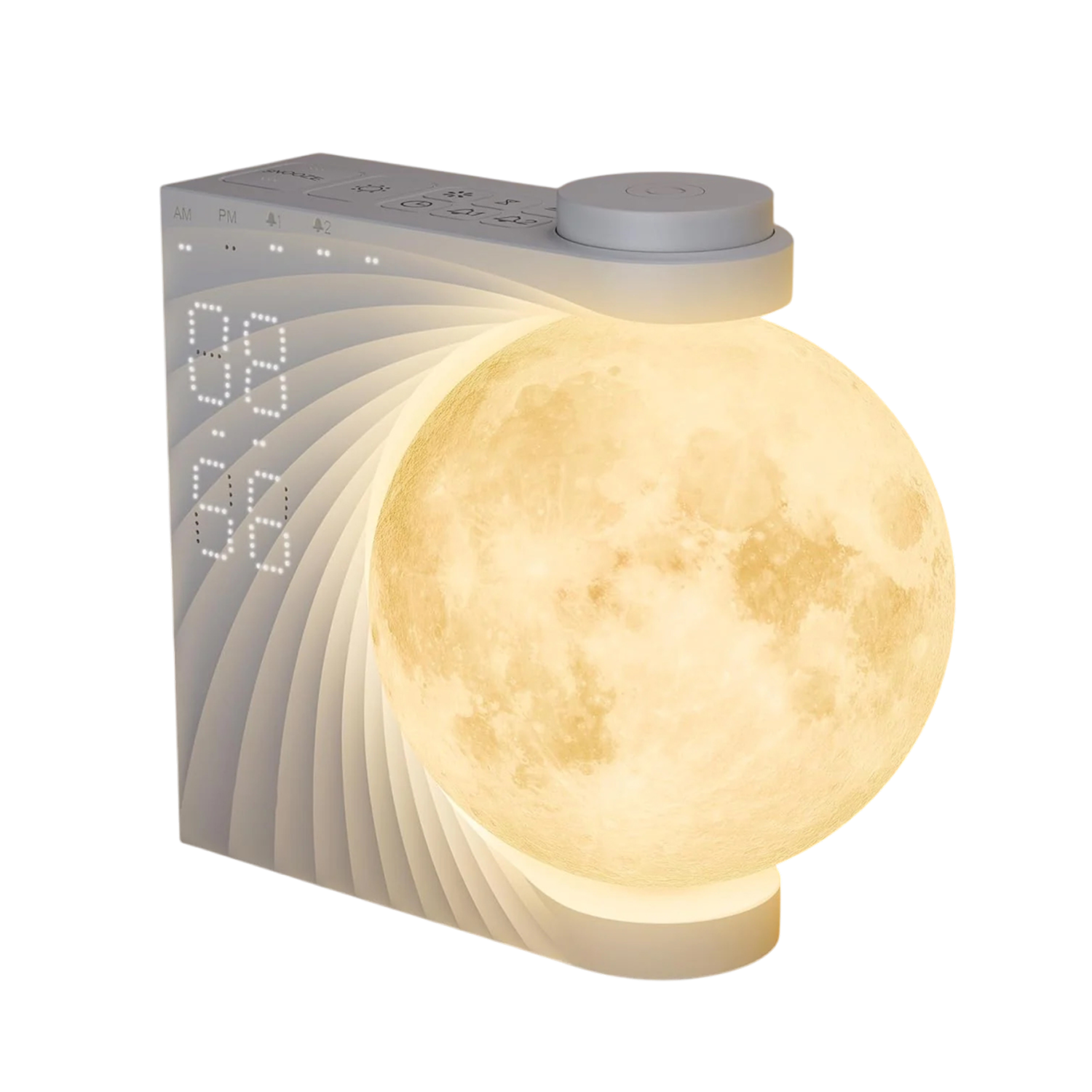 ClockOzi Sunrise Alarm Clock with 15 Nature Sounds and Moon Lamp