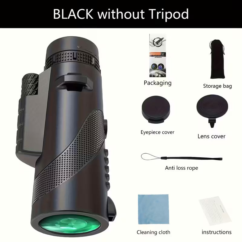 ClosiObi 80x100 High-Power Monocular with BAK4 Prism, 5-Layer Broadband Coating and HD Smartphone Photography Adapter