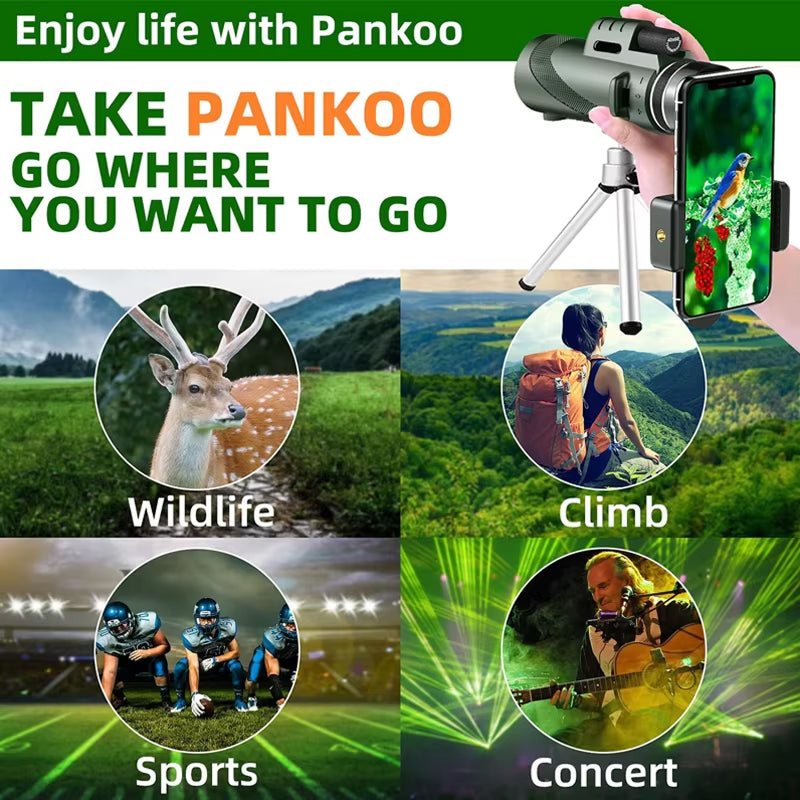 ClosiObi 80x100 High-Power Monocular with BAK4 Prism, 5-Layer Broadband Coating and HD Smartphone Photography Adapter