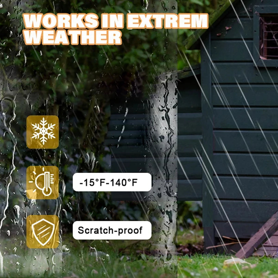 CochiKix Automatic Chicken Coop Door - Predator-Proof Aluminum Door with Anti-Pinch Safety System, LCD Timer