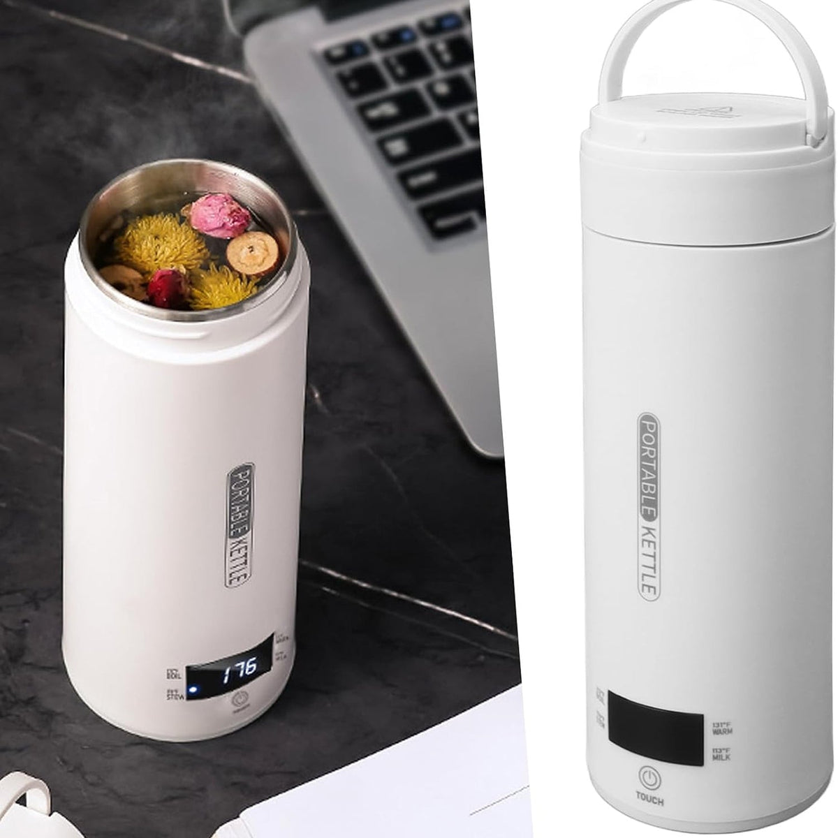 CoffisTea Portable Electric Kettle & Thermal Travel Mug