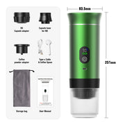 CofiMika Portable Coffee Maker - 20 Bar High-Pressure Espresso Machine with Heating Element, 7500mAh Battery