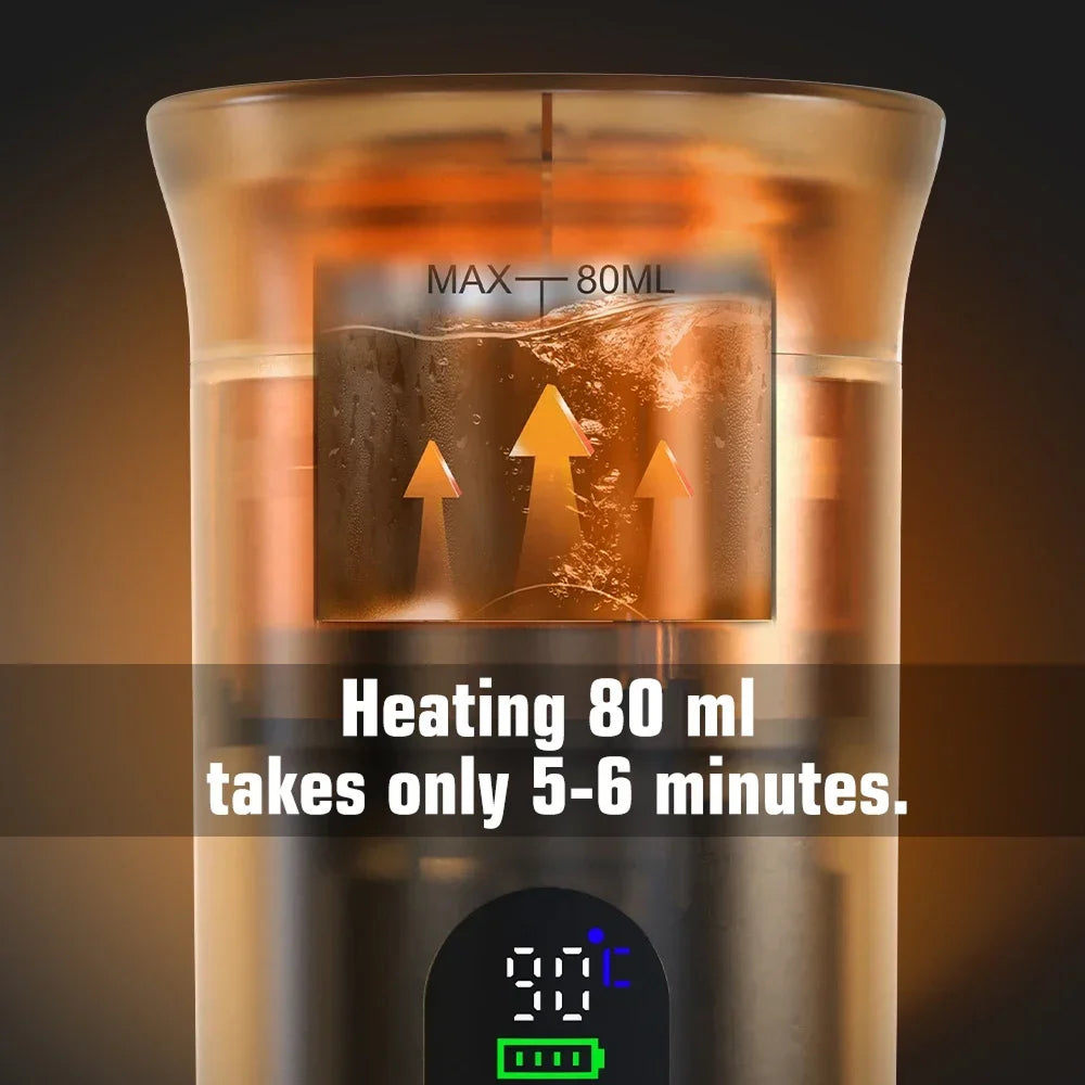 CofiMika Portable Coffee Maker - 20 Bar High-Pressure Espresso Machine with Heating Element, 7500mAh Battery