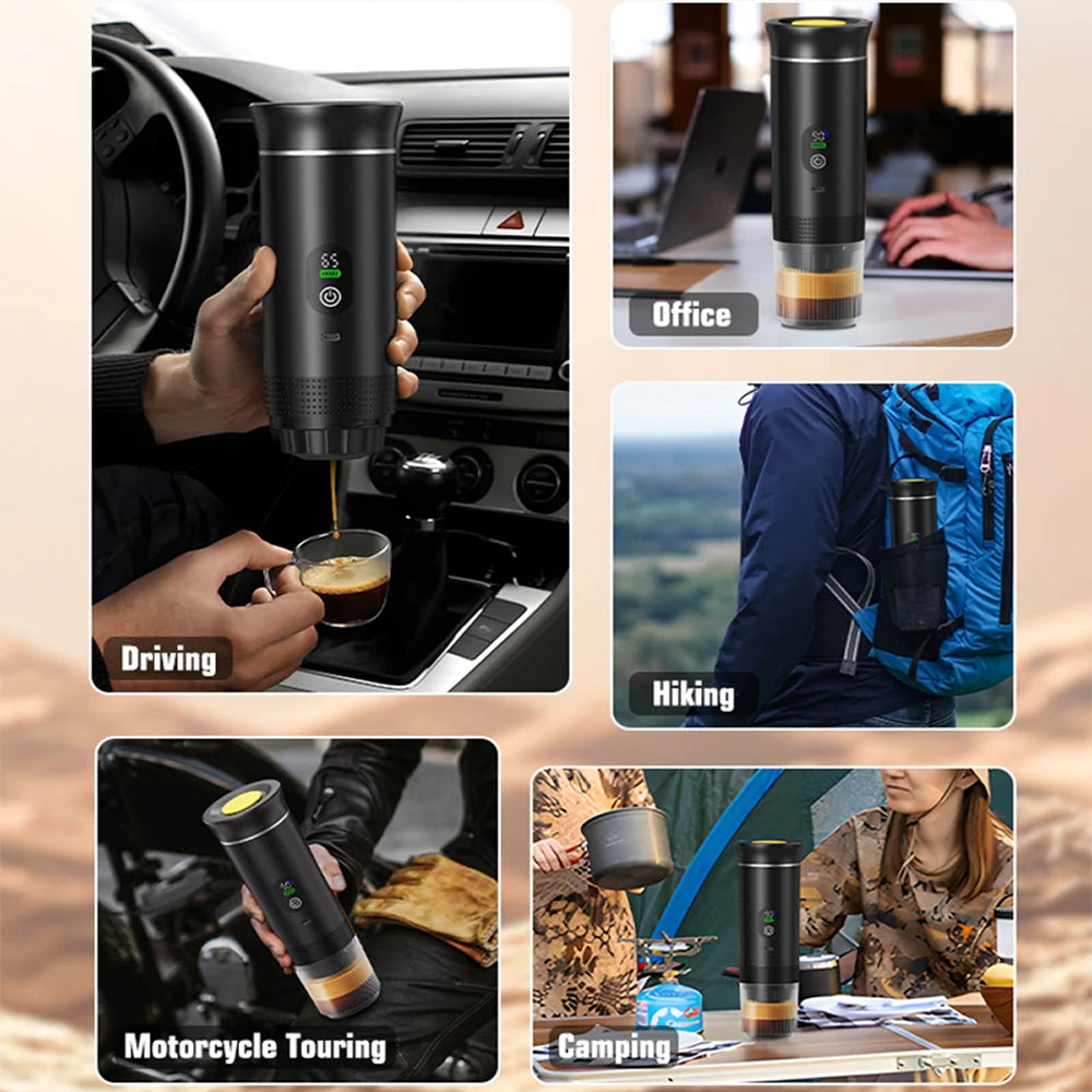 CofiMika Portable Coffee Maker - 20 Bar High-Pressure Espresso Machine with Heating Element, 7500mAh Battery