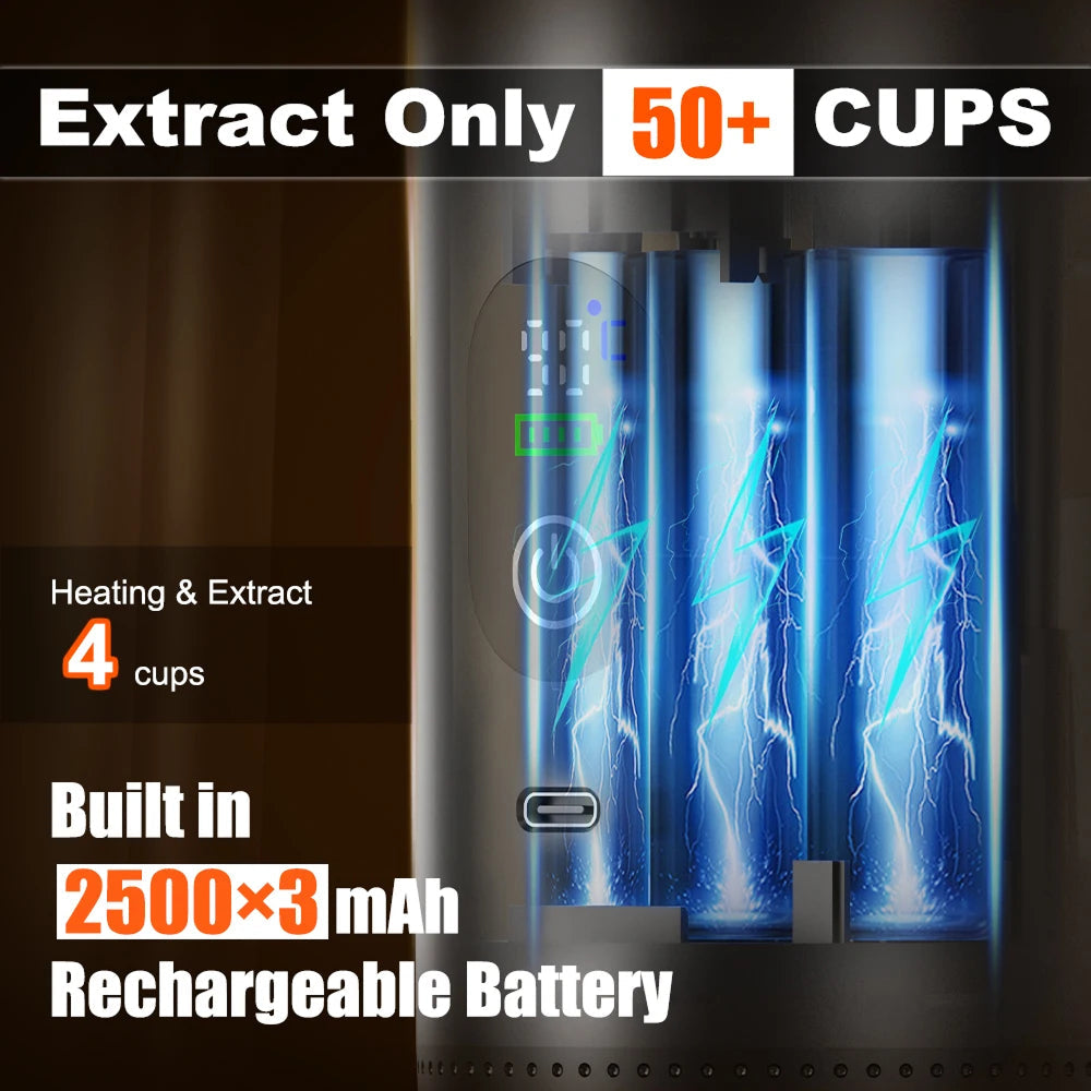 CofiMika Portable Coffee Maker - 20 Bar High-Pressure Espresso Machine with Heating Element, 7500mAh Battery