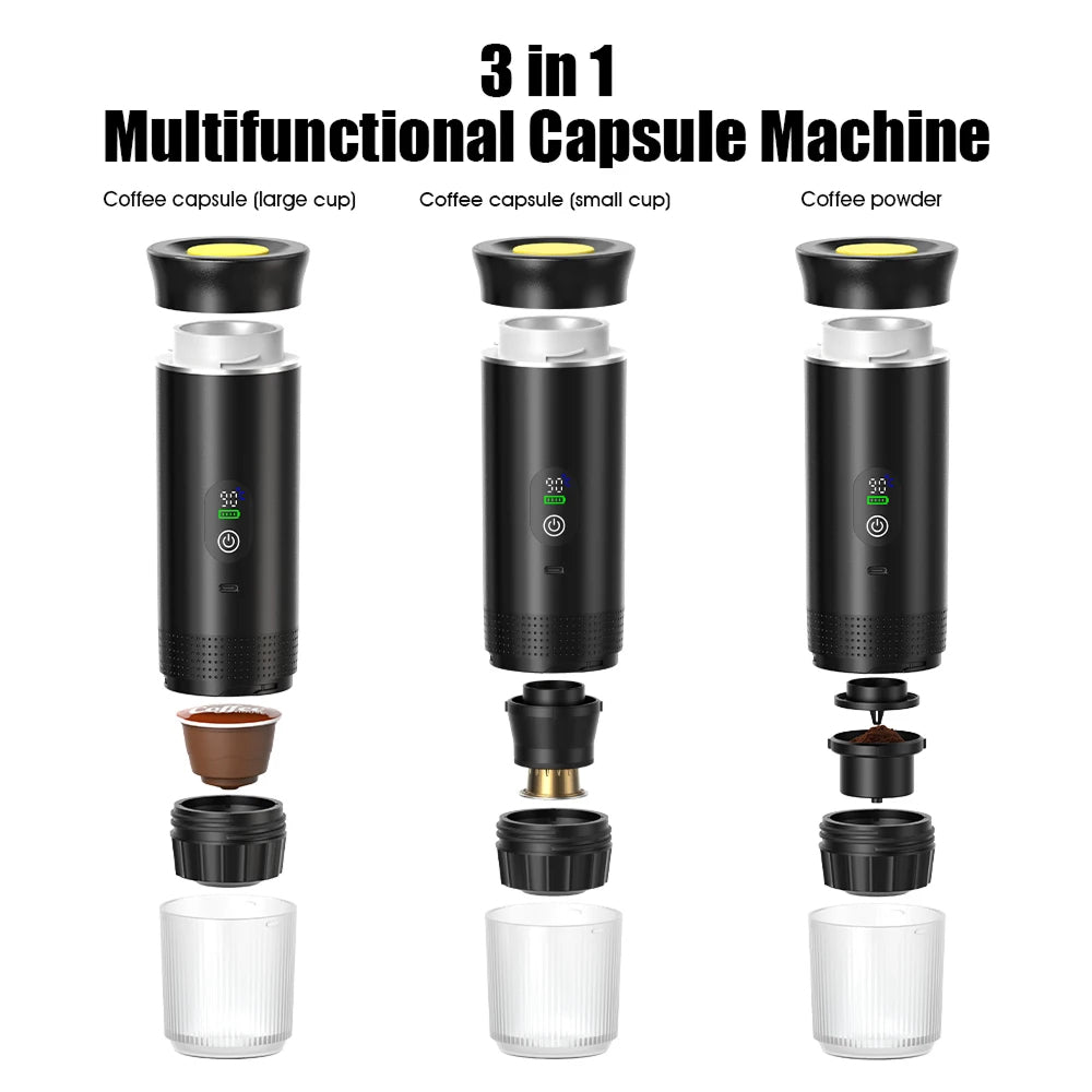 CofiMika Portable Coffee Maker - 20 Bar High-Pressure Espresso Machine with Heating Element, 7500mAh Battery
