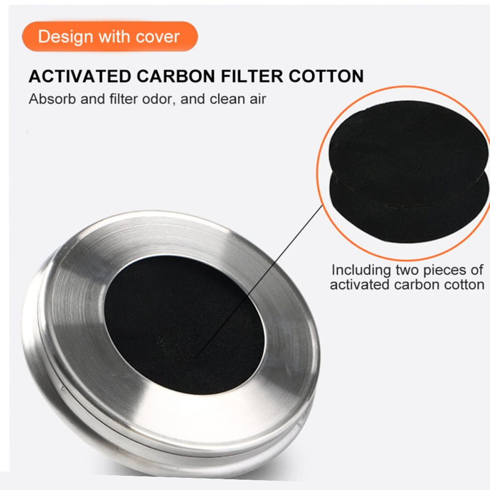 CopixKit Stainless Steel Countertop Compost Bin with Activated Carbon Odor Filter and 30x18x18cm Compact Design
