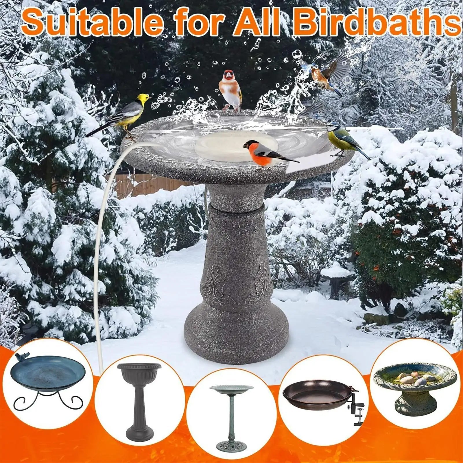 CoziPerch Thermostatic Outdoor Bird Bath and Pond Deicer