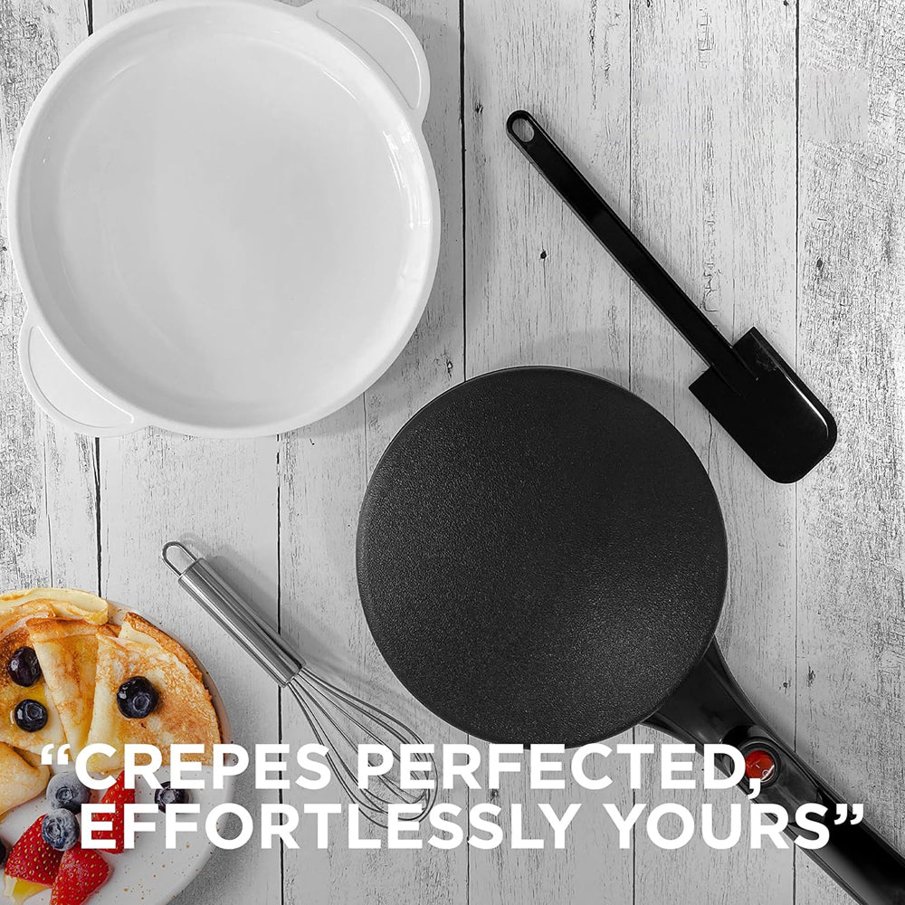 CrepiLik 8-Inch Electric Crepe Maker and Breakfast Griddle