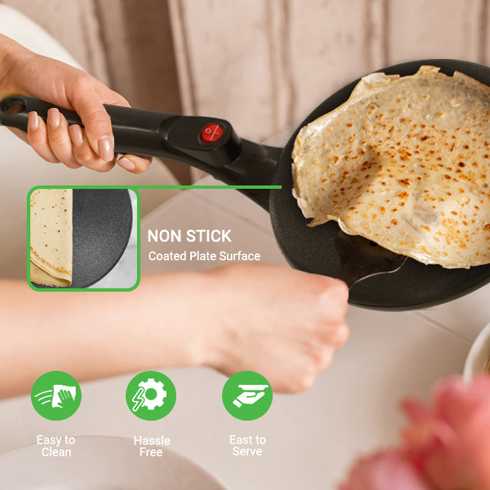 CrepiLik 8-Inch Electric Crepe Maker and Breakfast Griddle