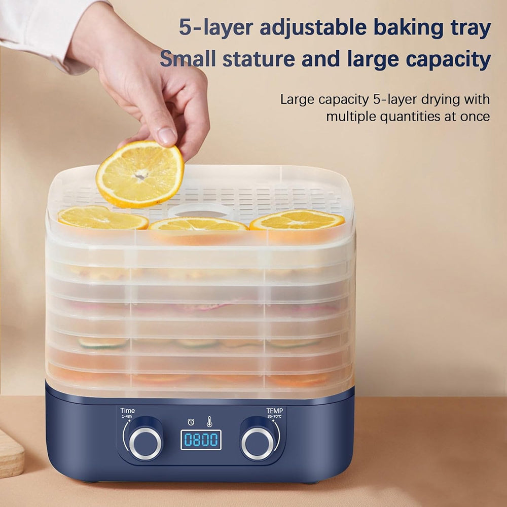 CrispDehy 5-Tray Food Dehydrator with LED Control