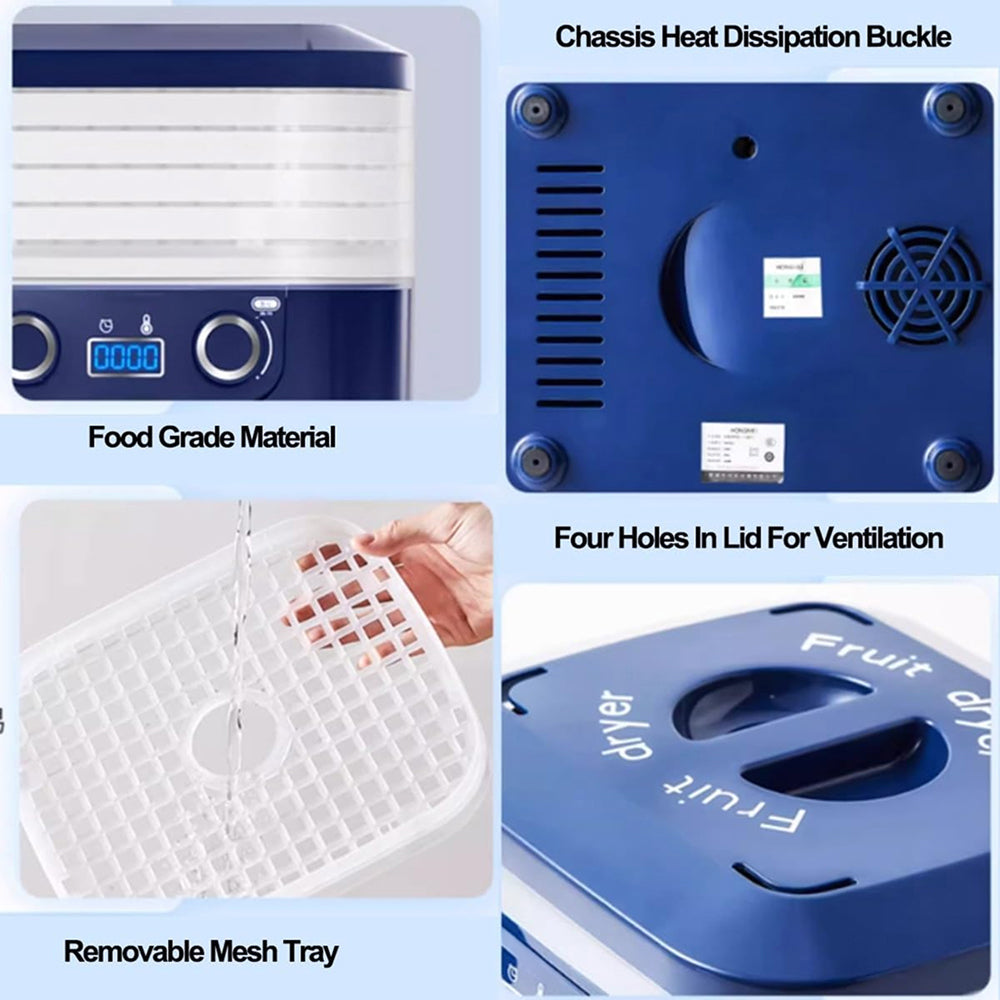 CrispDehy 5-Tray Food Dehydrator with LED Control