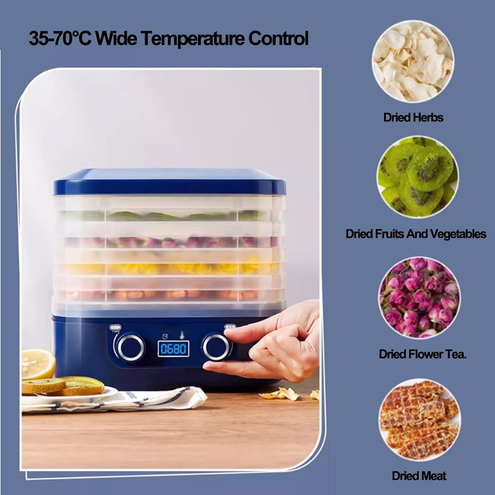 CrispDehy 5-Tray Food Dehydrator with LED Control