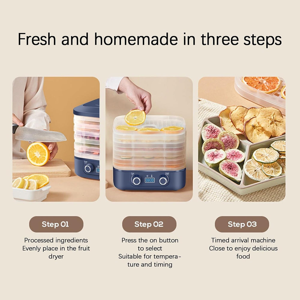 CrispDehy 5-Tray Food Dehydrator with LED Control