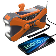 CrisyCom Emergency Weather Radio with 10000mAh Battery, AM/FM/NOAA Portable Crank Radio