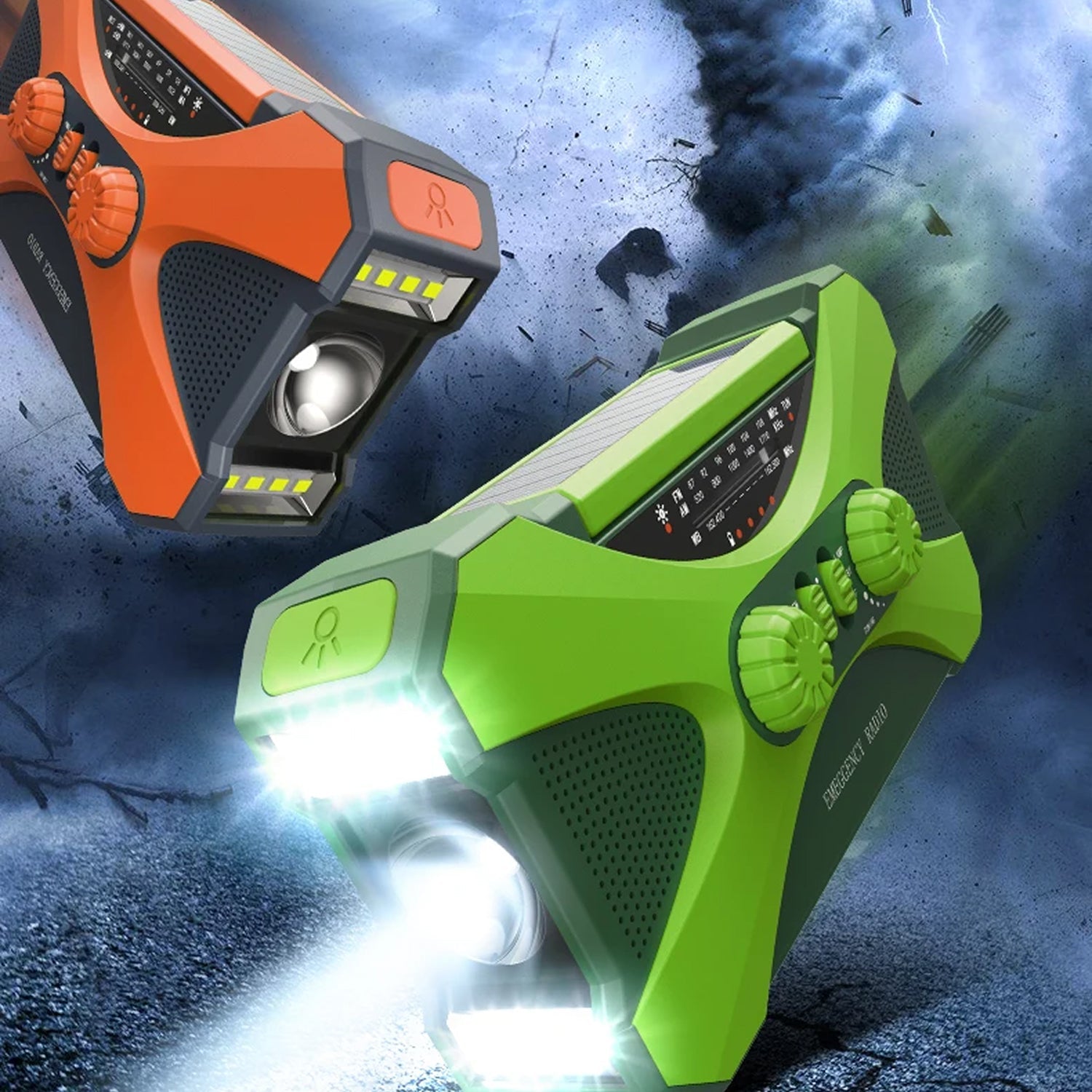 CrisyCom 10,000mAh Solar Hand-Crank NOAA Weather Emergency Radio