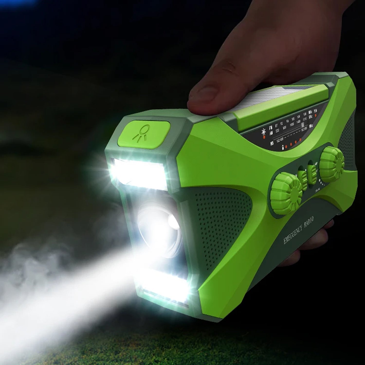 CrisyCom 10,000mAh Solar Hand-Crank NOAA Weather Emergency Radio