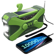CrisyCom 10,000mAh Solar Hand-Crank NOAA Weather Emergency Radio