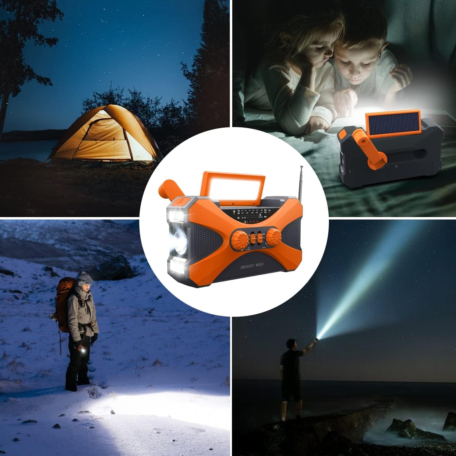 CrisyCom 10,000mAh Solar Hand-Crank NOAA Weather Emergency Radio
