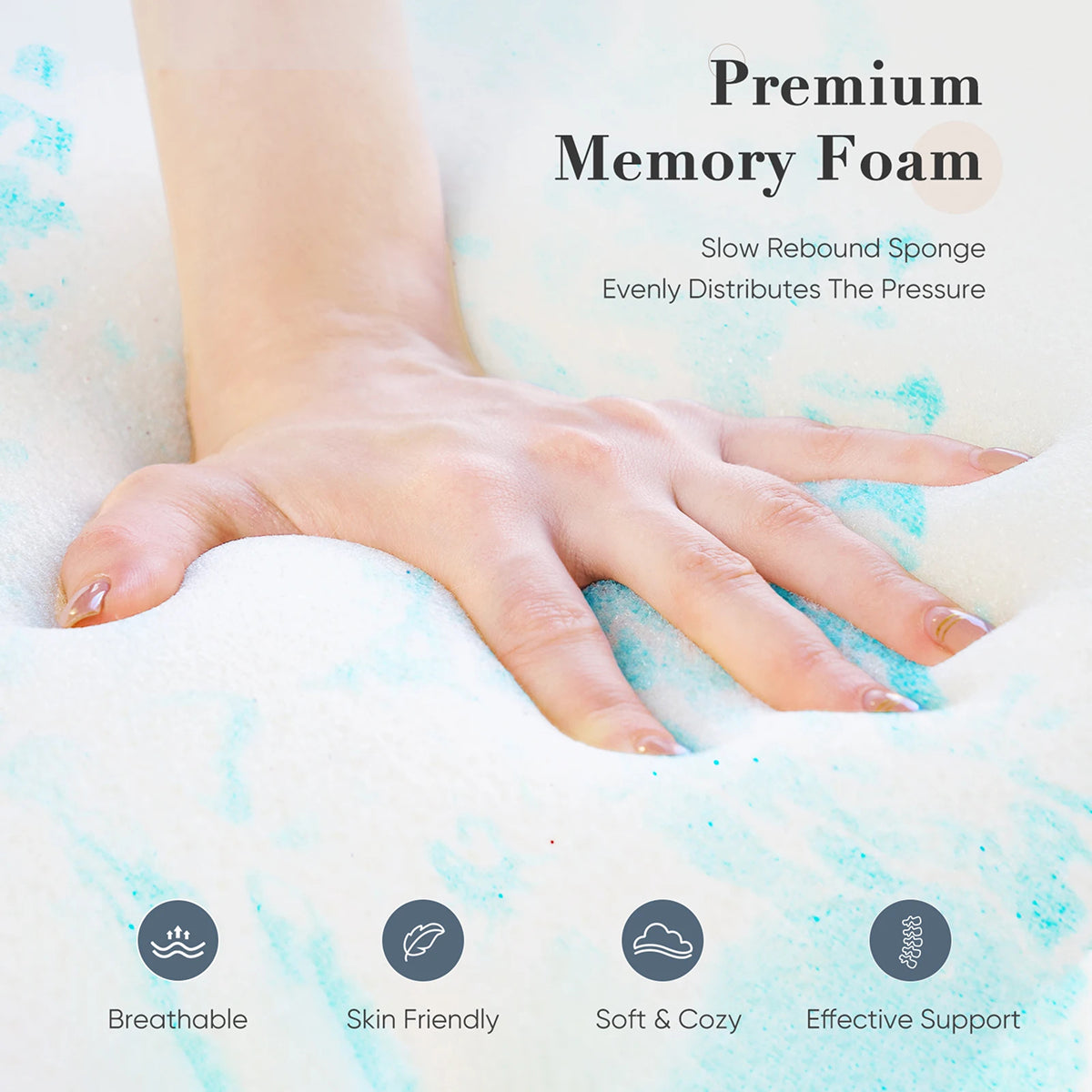 CrofGant Gel-Infused Memory Foam Cooling Mattress Topper