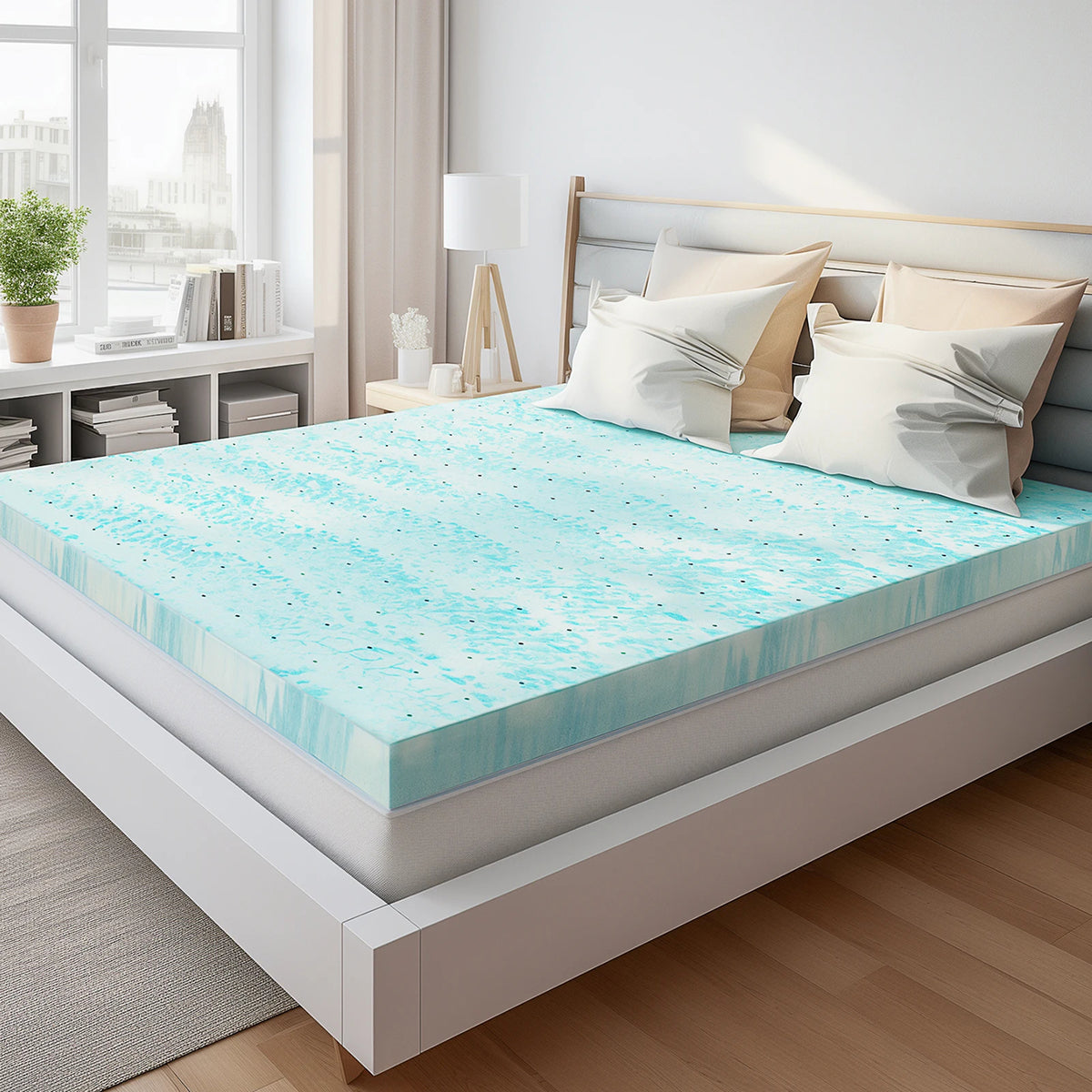 CrofGant Gel-Infused Memory Foam Cooling Mattress Topper