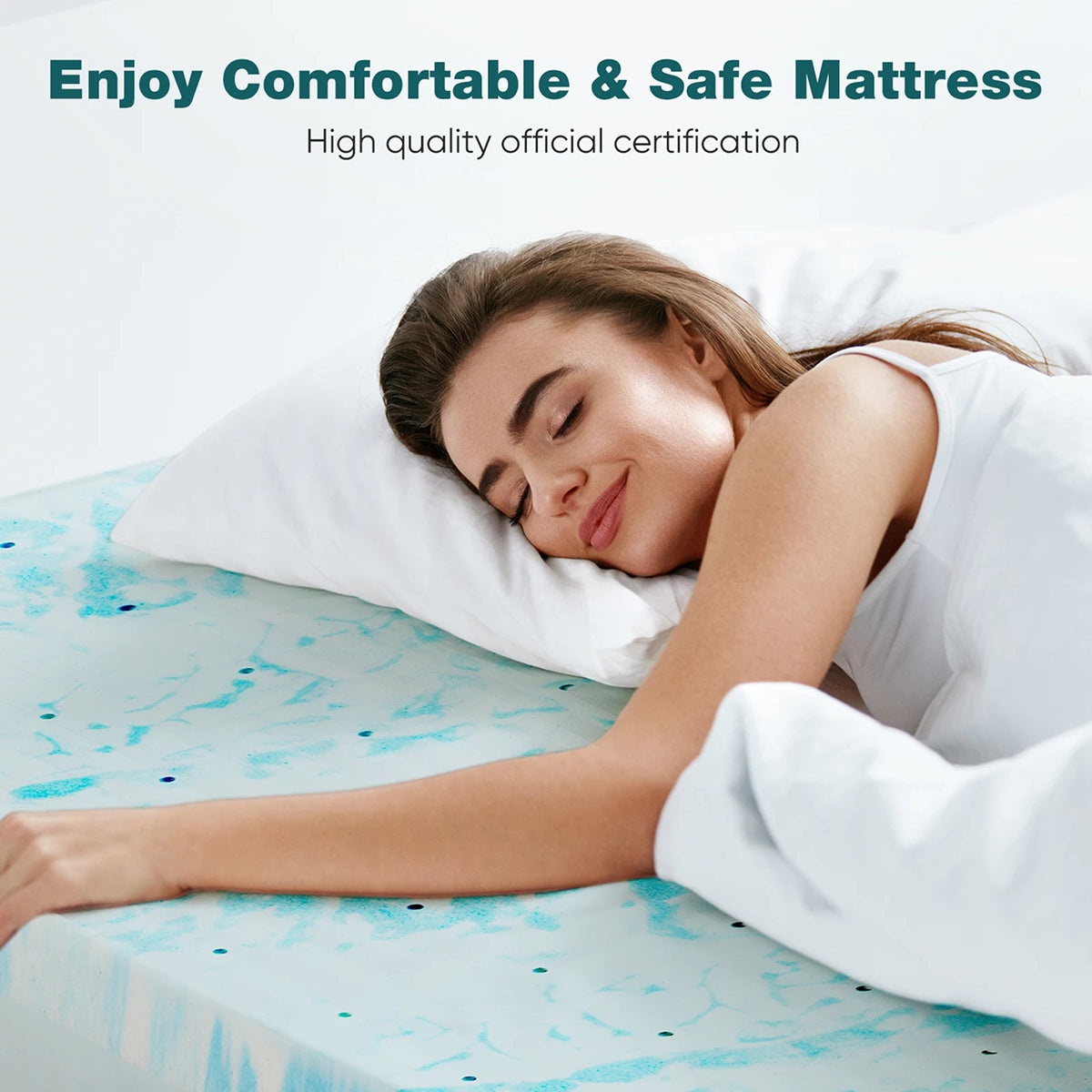 CrofGant Gel-Infused Memory Foam Cooling Mattress Topper