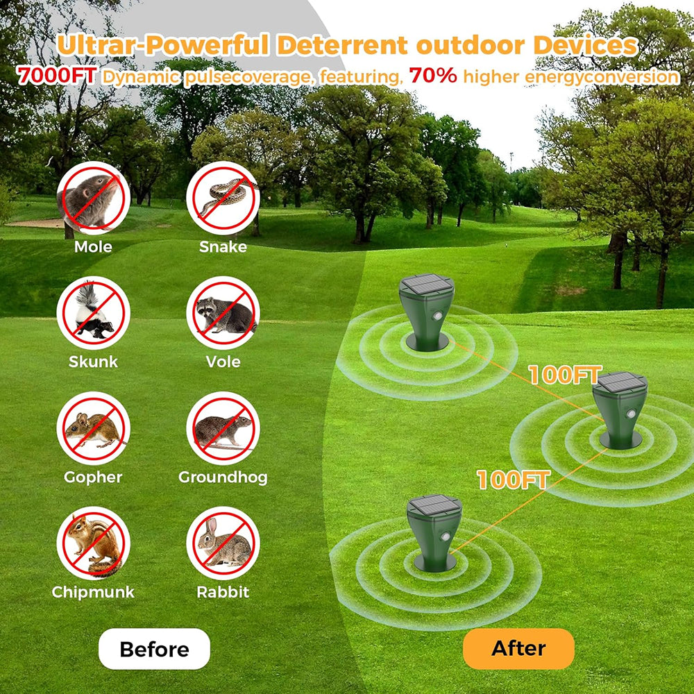 ChaseRiff Solar Mole Repeller - Ultrasonic Lawn Pest Defense
