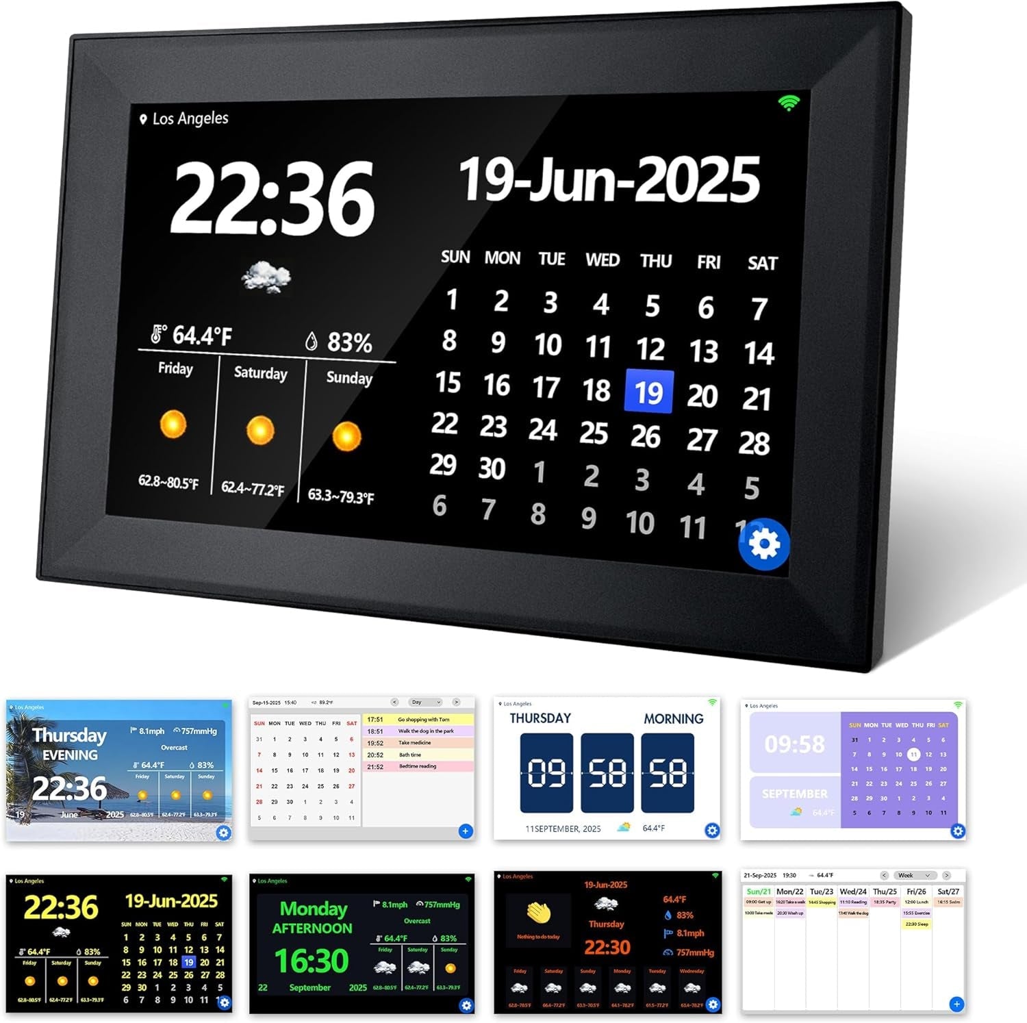 Digital Calendar 10.1-Inch Day Clock for Seniors Medication Alarm