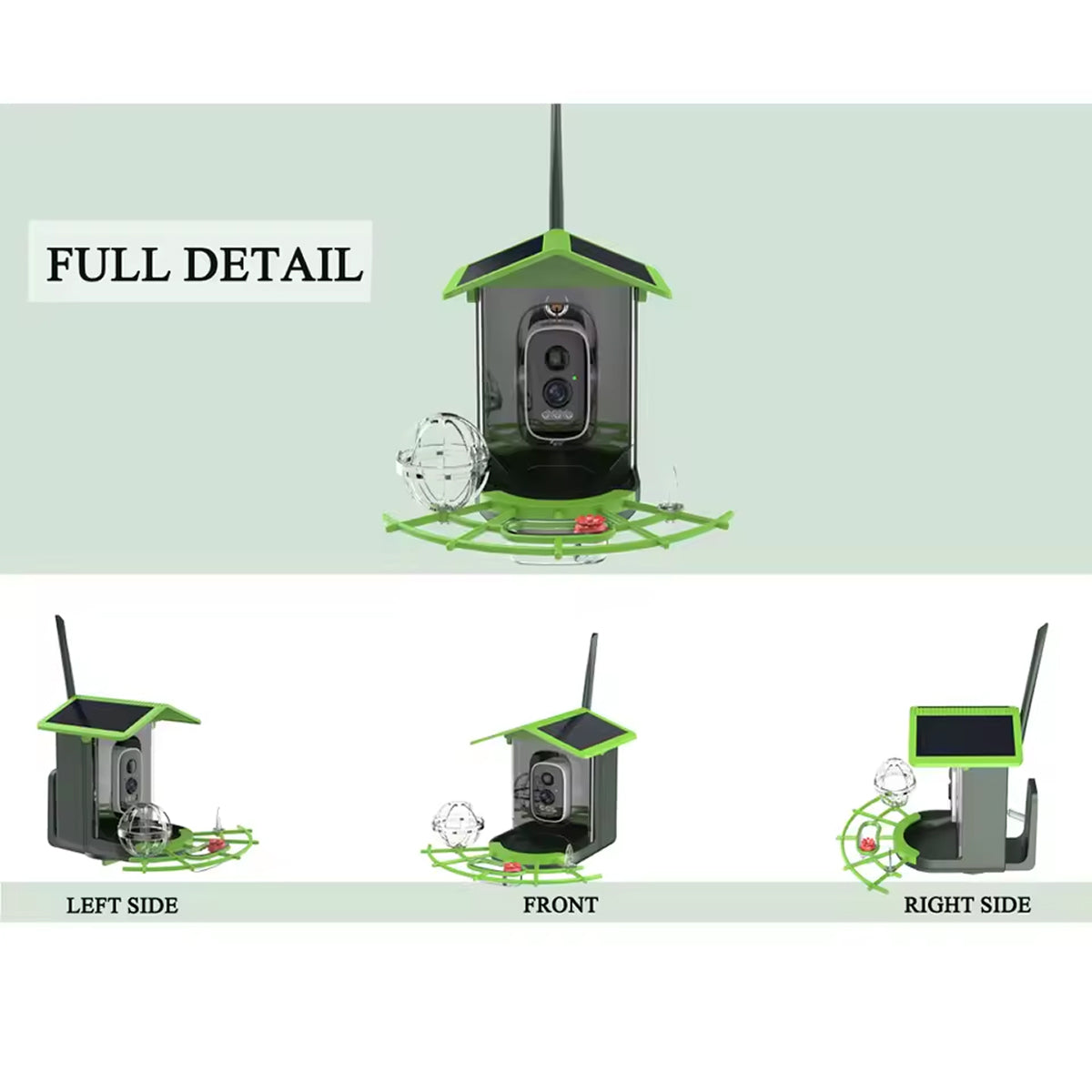 DasFonix Smart Bird Feeder Camera 2K 4MP AI Species Identification 5G WiFi & Solar