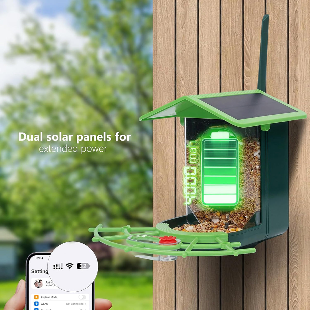 DasFonix Smart Bird Feeder Camera 2K 4MP AI Species Identification 5G WiFi & Solar