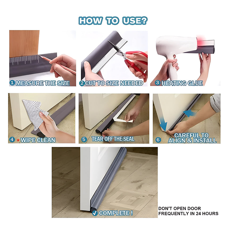 DaxenMix Door Draft Stopper - Premium Leather Double-Sided Under Door Seal, Fits up to 36"