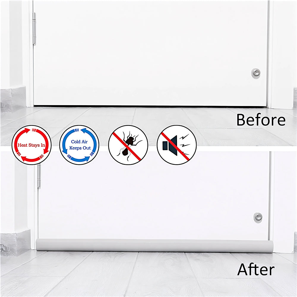 DaxenMix Door Draft Stopper - Premium Leather Double-Sided Under Door Seal, Fits up to 36"