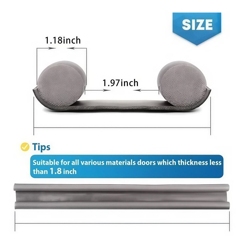 DaxenMix Door Draft Stopper - Premium Leather Double-Sided Under Door Seal, Fits up to 36"