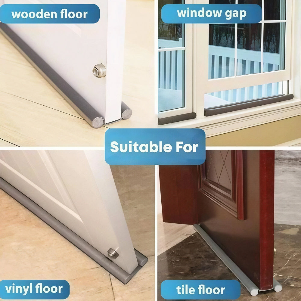 DaxenMix Door Draft Stopper - Premium Leather Double-Sided Under Door Seal, Fits up to 36"