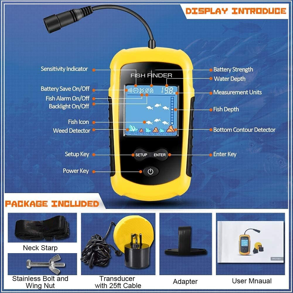 DepthTrek Portable Fish Finder with Wireless Sonar for Ice and Lake Fishing