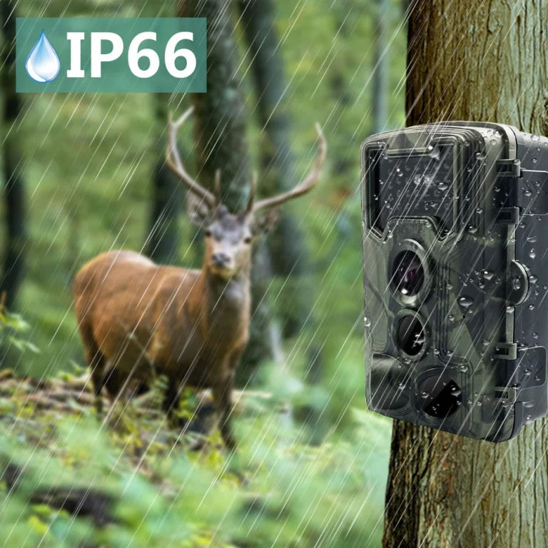 DerixCam Wildlife Camera 58MP 2.7K HD 0.2s Trigger Speed 65ft Night Vision IP66