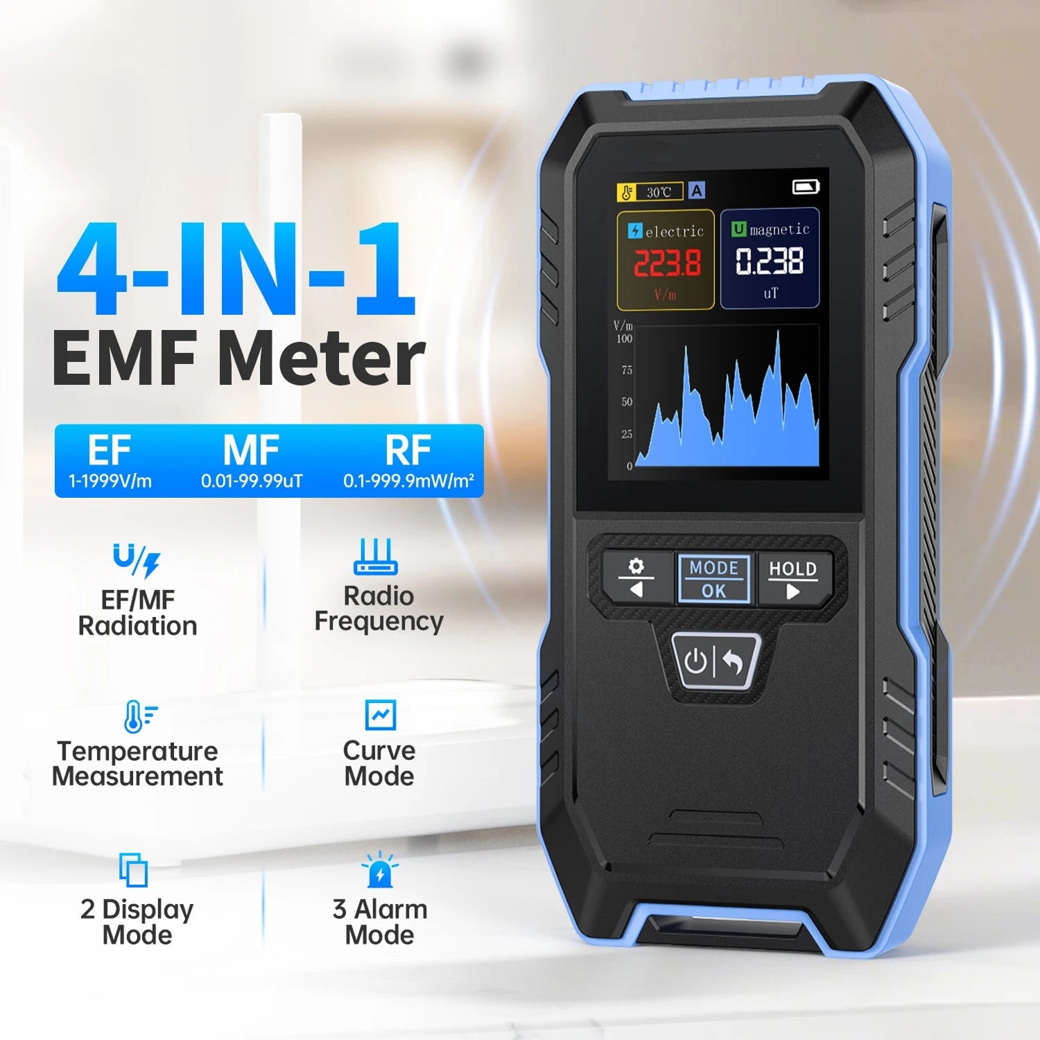 DetexMifi Professional 4-in-1 EMF Meter & 5G Scanner