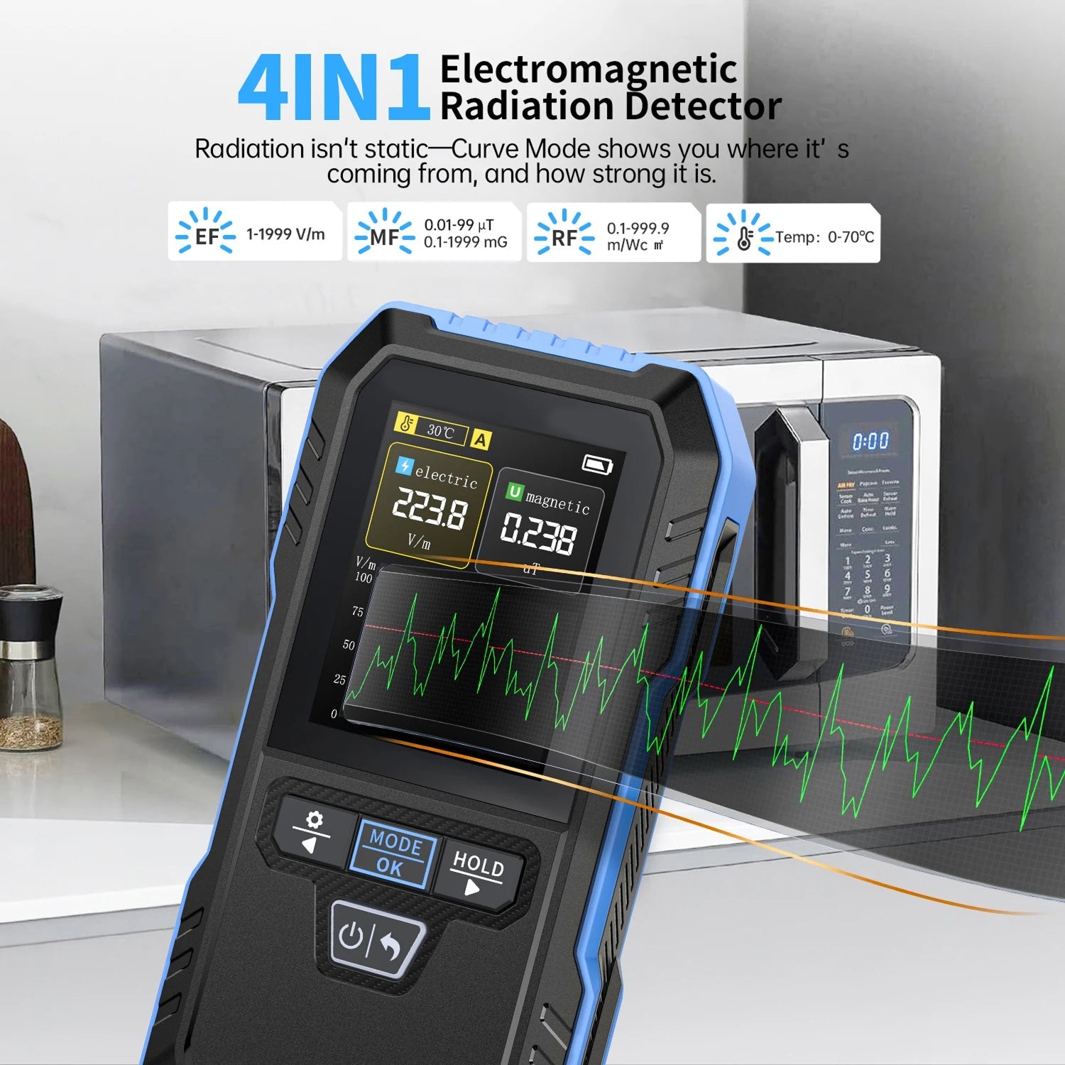 DetexMifi Professional 4-in-1 EMF Meter & 5G Scanner