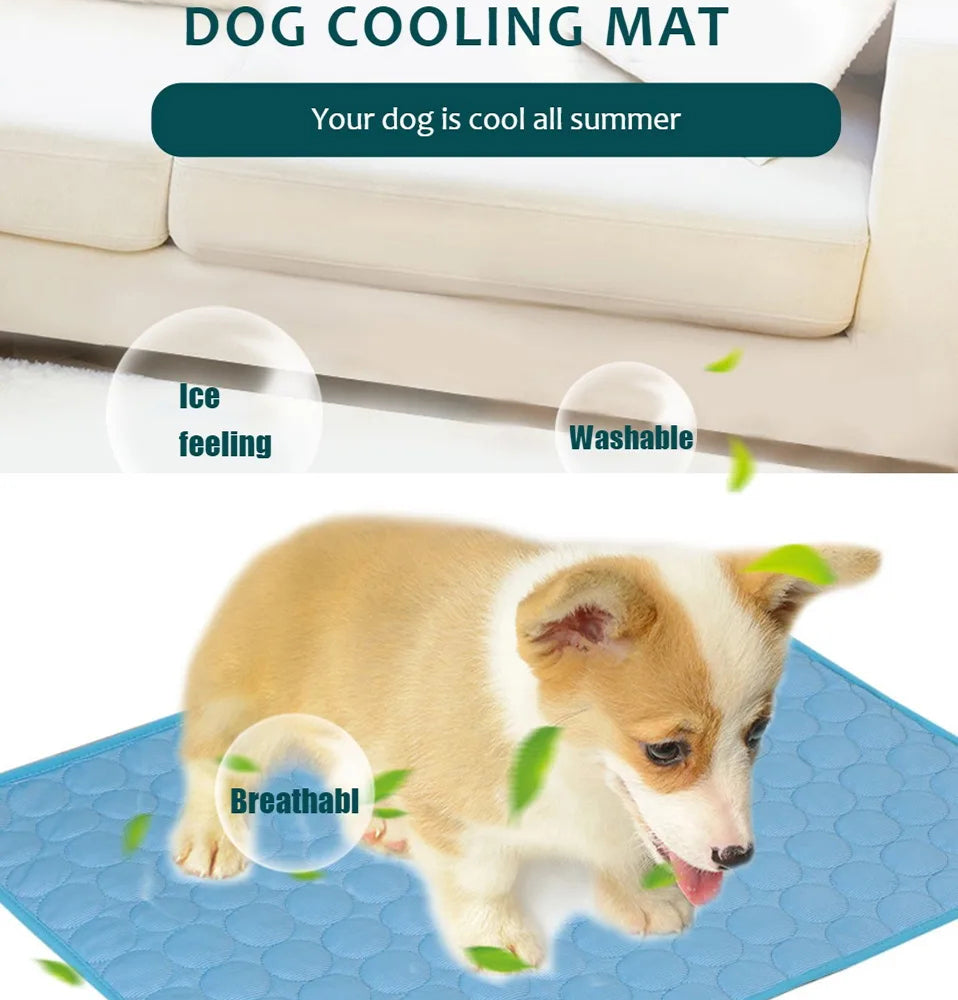 DovixMati Dog Cooling Mat  Extra Large XL Ice Silk 3 Layer Non Toxic Pet Bed