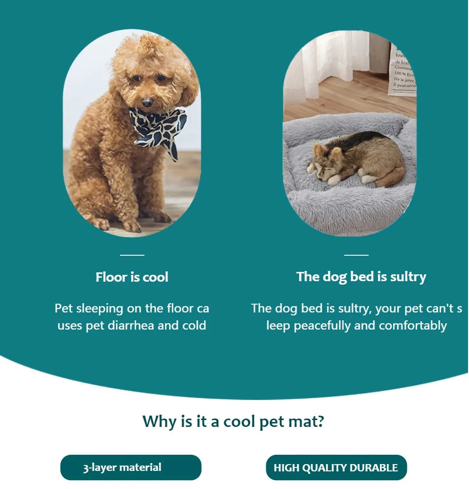 DovixMati Dog Cooling Mat  Extra Large XL Ice Silk 3 Layer Non Toxic Pet Bed