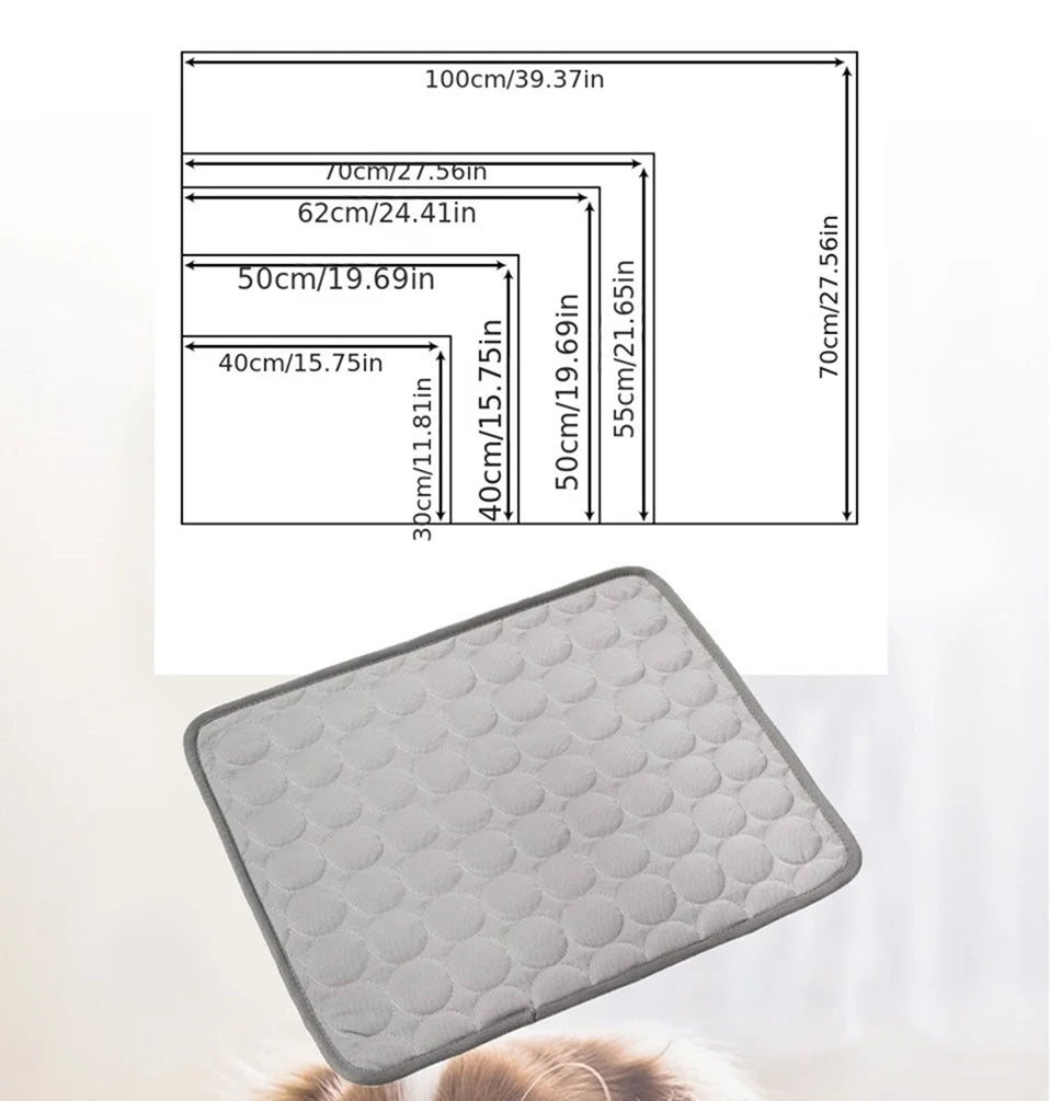 DovixMati Dog Cooling Mat  Extra Large XL Ice Silk 3 Layer Non Toxic Pet Bed