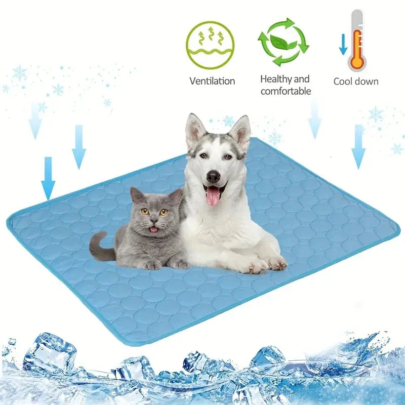 DovixMati Dog Cooling Mat  Extra Large XL Ice Silk 3 Layer Non Toxic Pet Bed