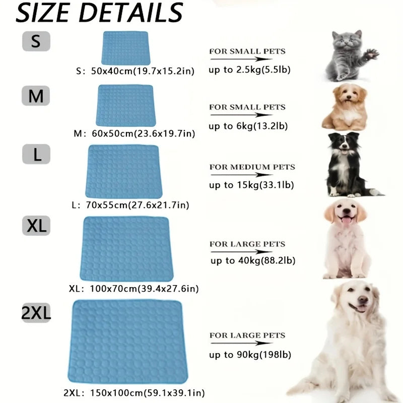 DovixMati Dog Cooling Mat  Extra Large XL Ice Silk 3 Layer Non Toxic Pet Bed