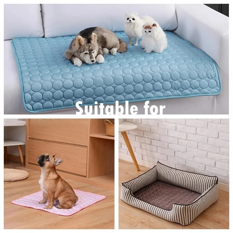 DovixMati Dog Cooling Mat  Extra Large XL Ice Silk 3 Layer Non Toxic Pet Bed