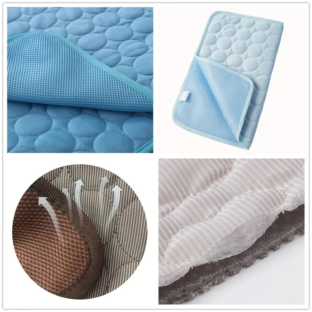 DovixMati Dog Cooling Mat  Extra Large XL Ice Silk 3 Layer Non Toxic Pet Bed