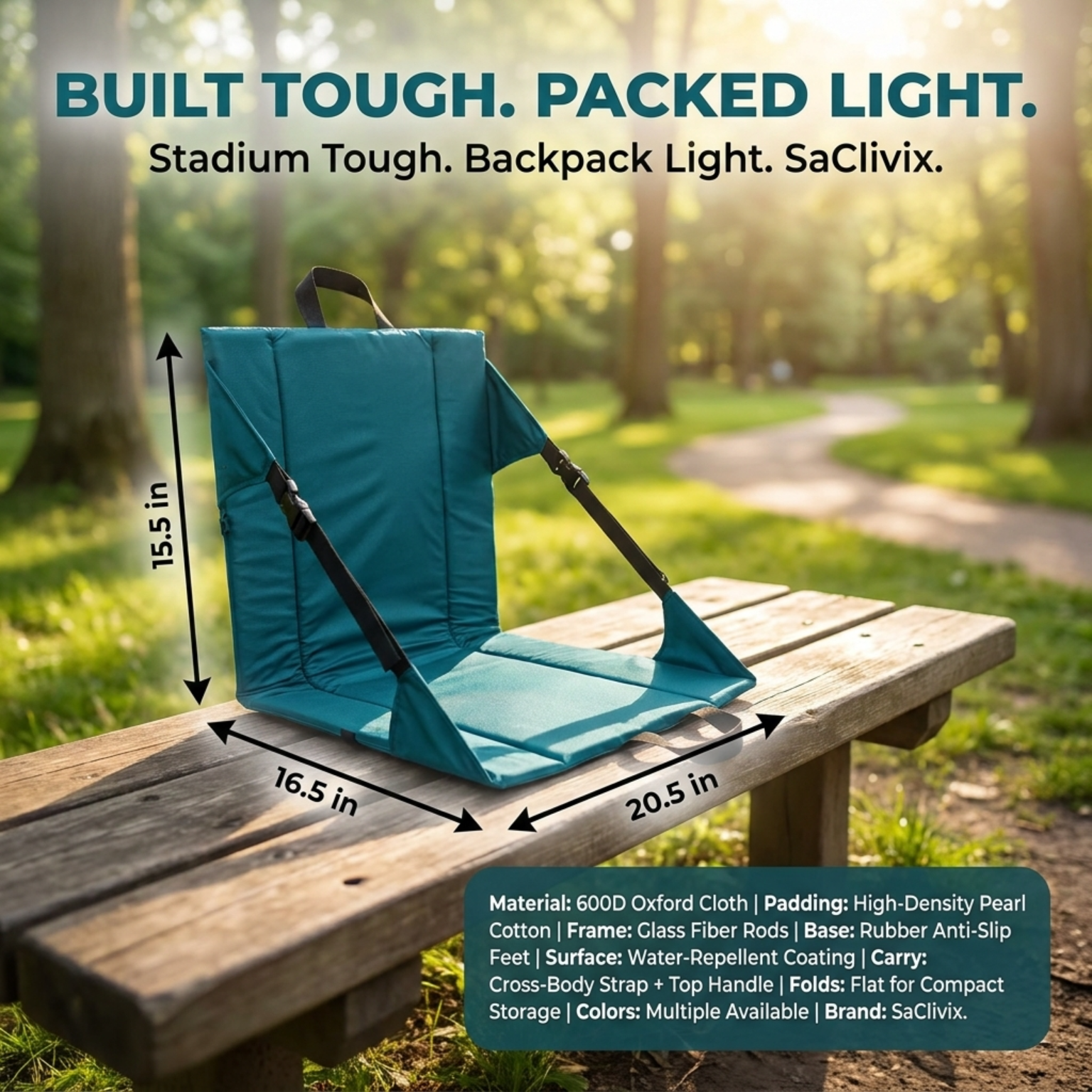 SaClivix Reclining Stadium Seat for Bleachers and Camping